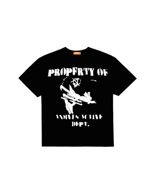 Black PROPERTY OF ANMVLS Tshirt